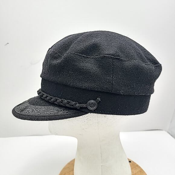 Vintage Authentic GREEK FISHERMAN'S CAP Black Wool Made In Greece Size 56/7 - Picture 4 of 7